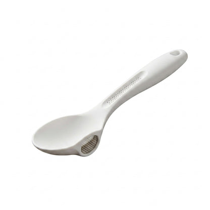 TahdbNa™ Multi-Function Matte Cooking Spoon - 3-in-1 Kitchen Utensil with Integrated Garlic Press & Herb Stripper, Ergonomic Stirring Spoon, Herb Leaf Remover, Garlic Mincer Crusher, Space-Saving Food Prep Tool