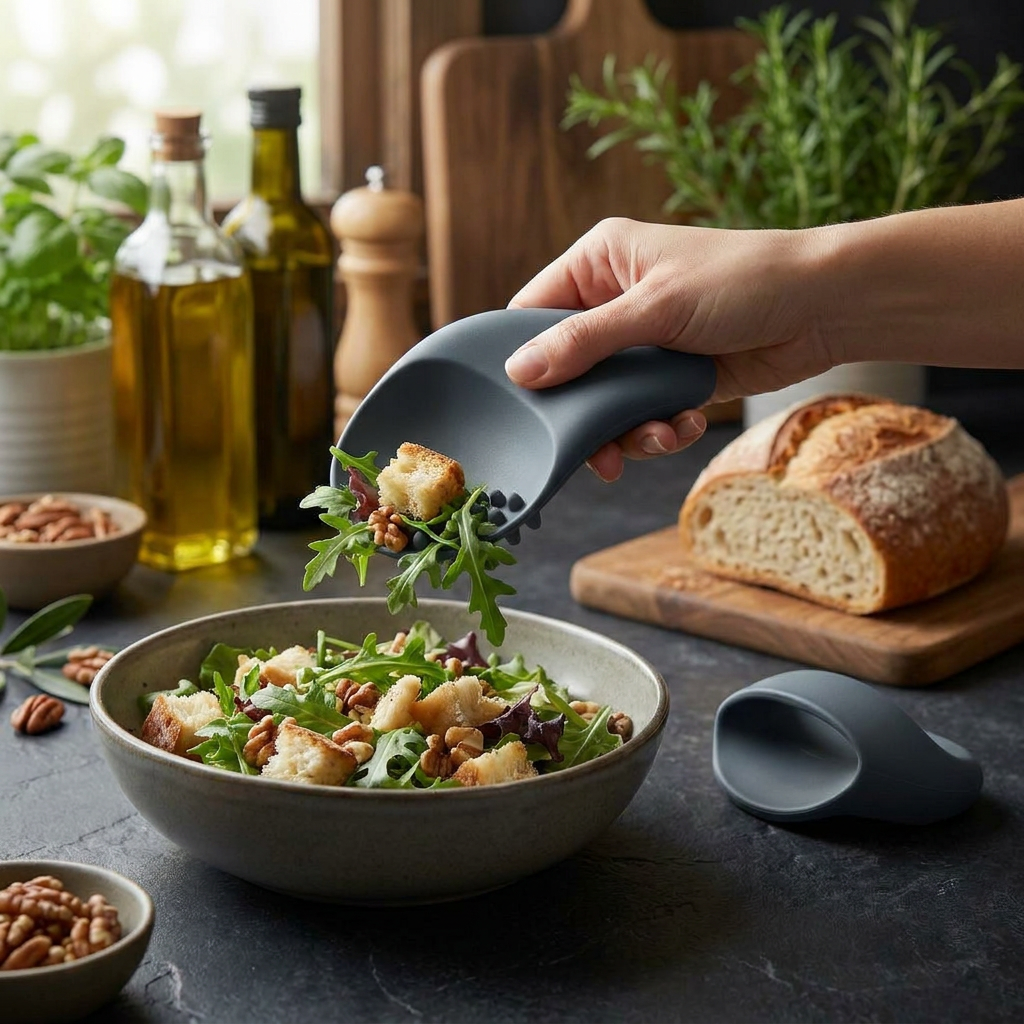 TahdbNa™ Multi-Action Precision Gripper, Ergonomic Salad Hands & Food Server Claws for Tossing, Scooping, and Lifting - Premium Non-Stick Matte Finish, Dishwasher Safe Kitchen Serving Utensils